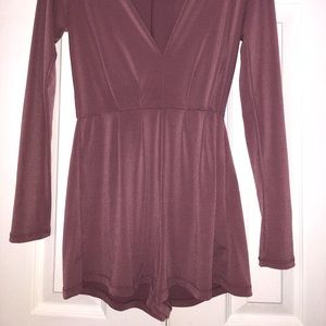 Forever 21 mauve plunge romper
